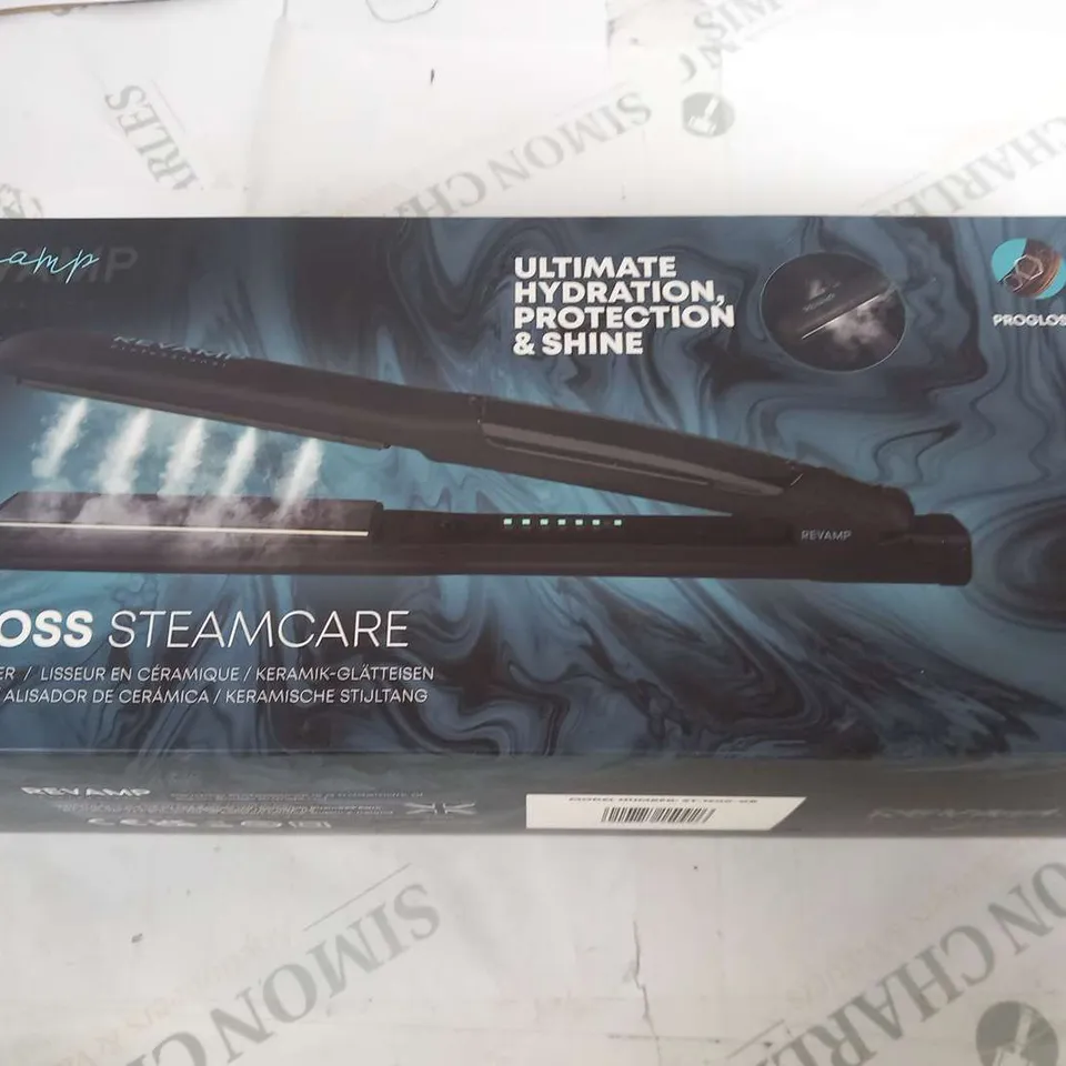 BOXED REVAMP PROFESSIONAL PROGLOSS STEAMCARE CERAMIC STRAIGHTENERS