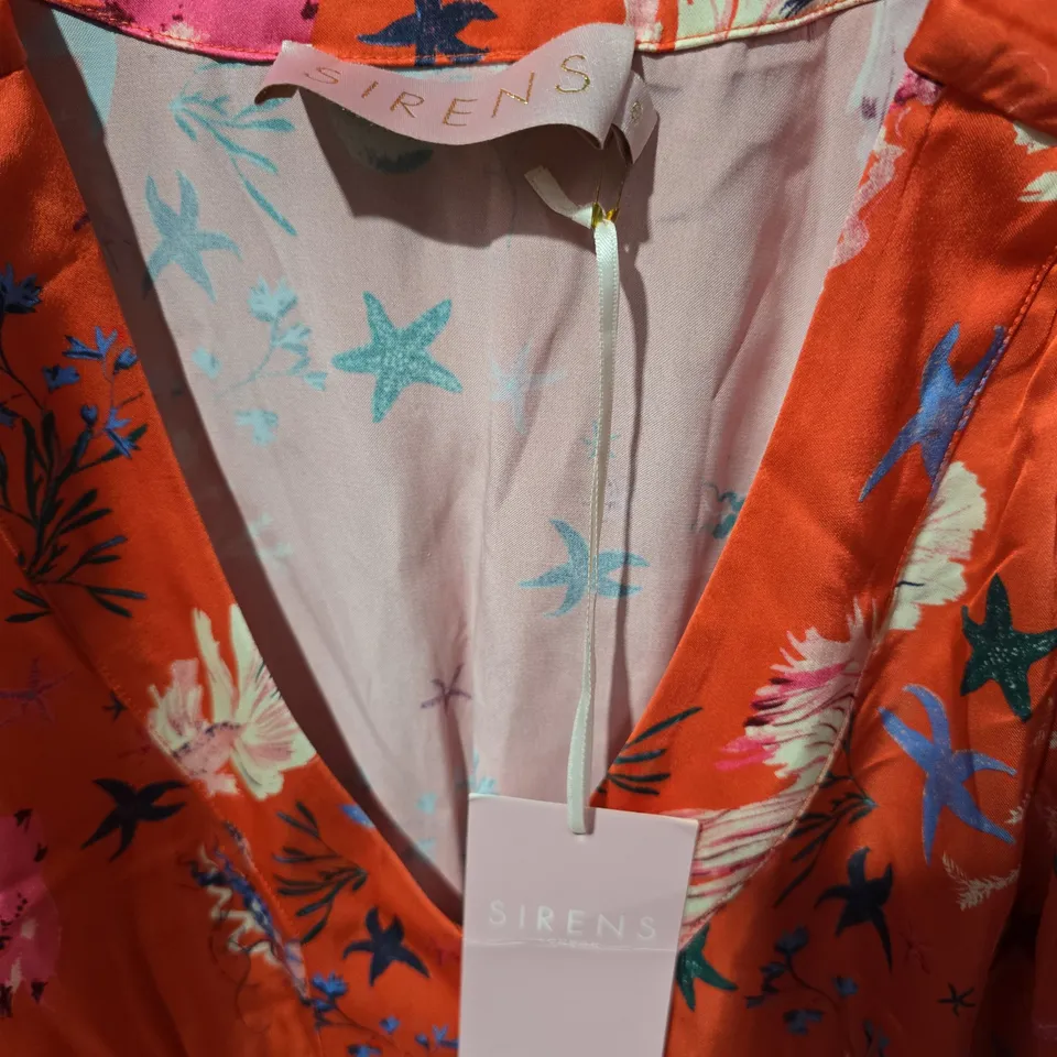 SIRENS LONDON ROMY CORAL PRINTED DRESS – UK 8