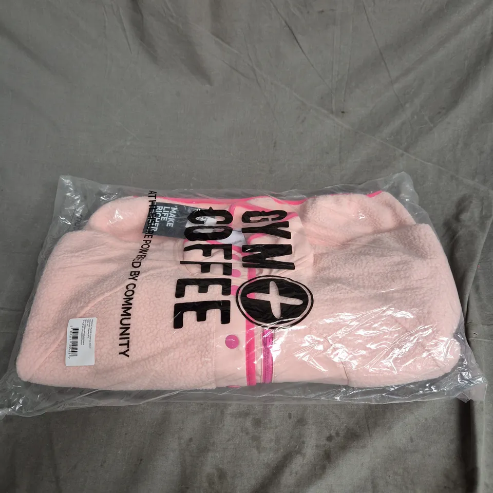 GYM+COFFEE LAYER UP JACKET - POWDER PINK, SIZE M