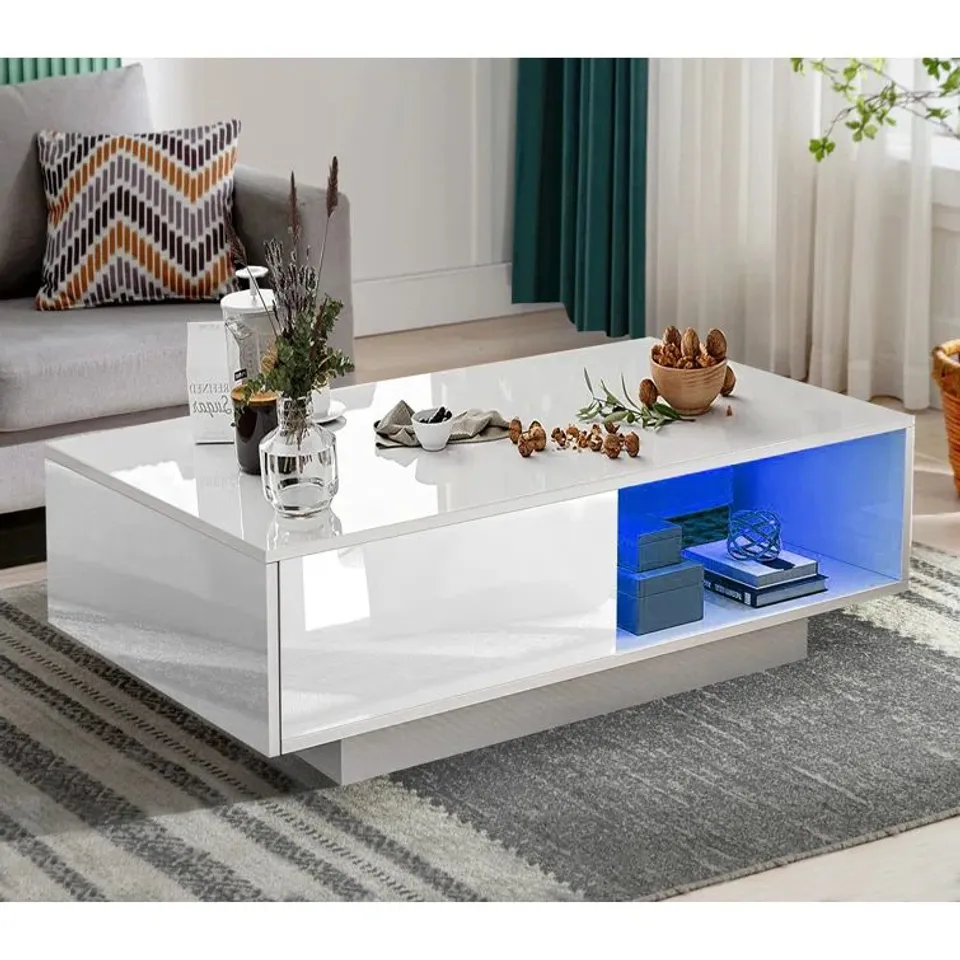 BOXED FLOOR SHELF COFFEE TABLE 