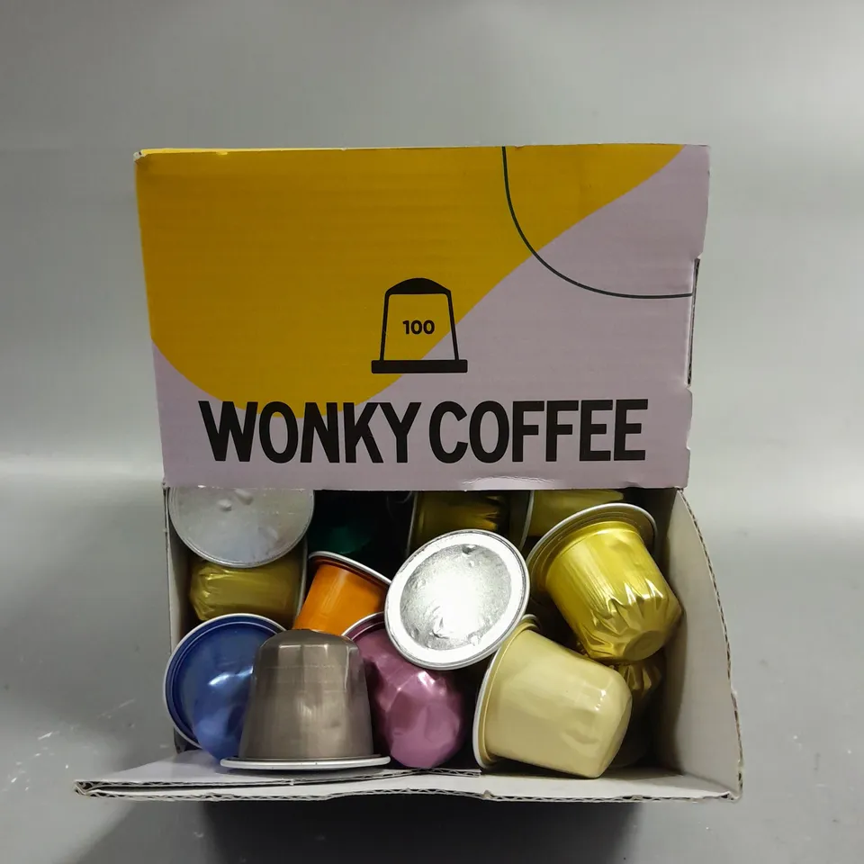 WONKY COFFEE LUCKY DIP COFFEE POD SELECTION - APPROXIMATELY 100 PODS 