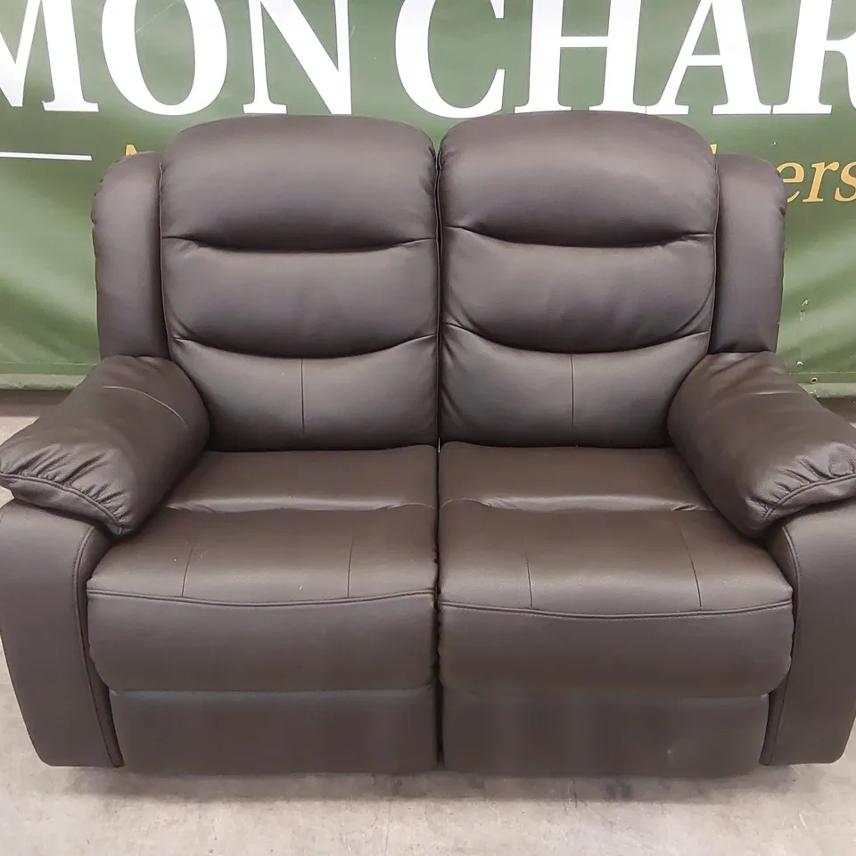 ROTHBURY LUXURY FAUX LEATHER HIGH BACK 2 SEATER MANUAL RECLINER SOFA  RRP £629