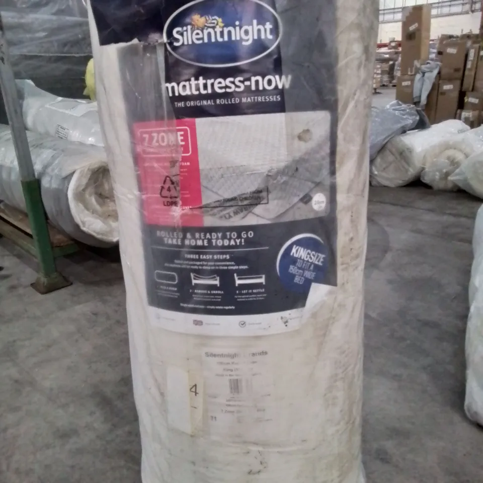 QUALITY BAGGED AND ROLLED SILENTNIGHT 20CM THICK 7 ZONE MEMORY FOAM KINGSIZE MATTRESS 