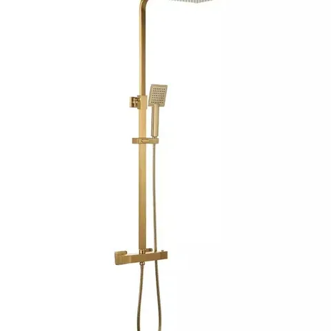 BOXED TRE MERCATI COMET THERMO MIXER SHOWER WITH ADJUSTABLE SQUARE HEAD BRASS GOLD (1 BOX)