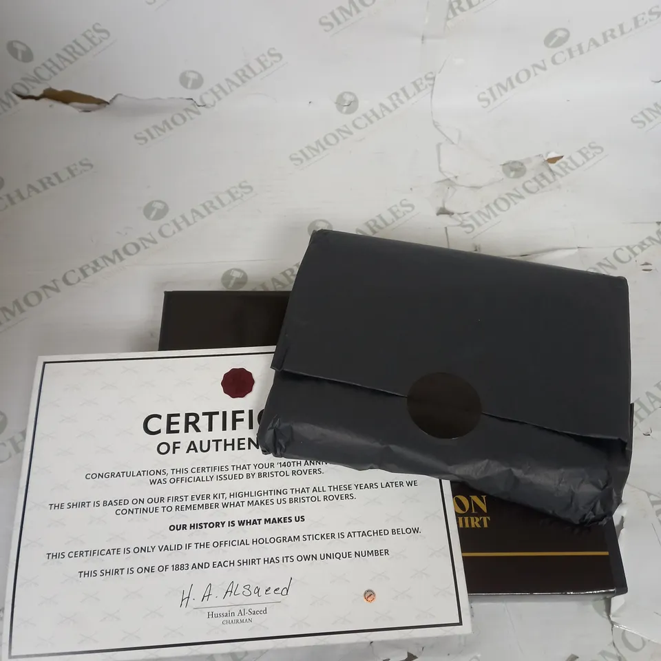 BOXED BRISTOL ROVERS FC LIMITED EDITION 140TH ANNIVERSARY SHIRT SIZE M