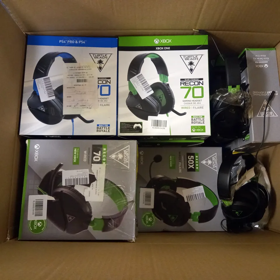 APPROXIMATELY 22 BOXED TURTLE BEACH HEADSETS T OINCLUDE RECON 50X, RECON 70, ETC