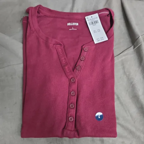HOLLISTER HENLEY TOP – BURGUNDY, SIZE L
