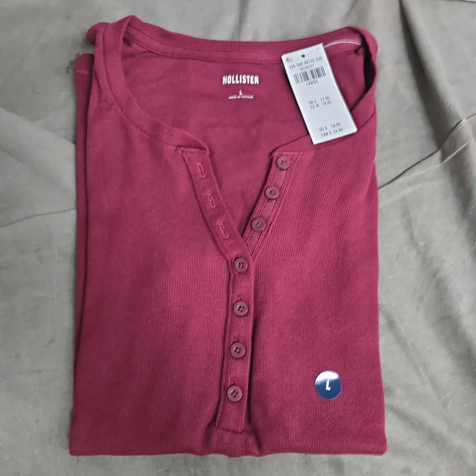HOLLISTER HENLEY TOP – BURGUNDY, SIZE L