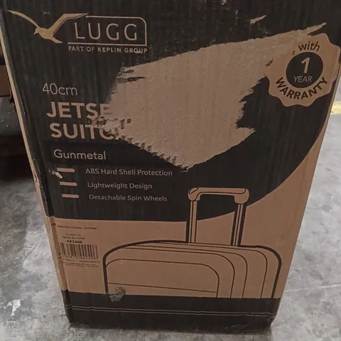 BOXED KEPLIN LUGG 40CM JETSET SUITCASE GUNMETAL COLOUR 
