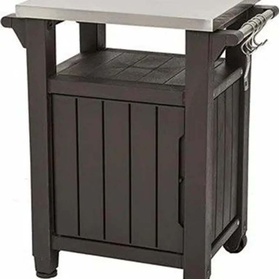 BOXED BBQ TABLE GARDEN STORAGE 