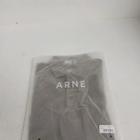 ARNE MERCERISED INTERLOCK BUTTON POLO SHIRT – DARK STONE, XS