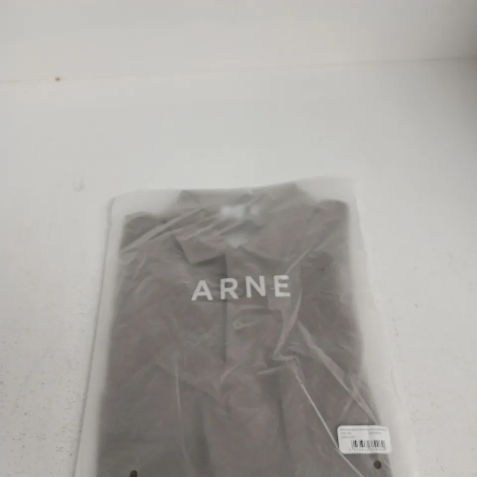 ARNE MERCERISED INTERLOCK BUTTON POLO SHIRT – DARK STONE, XS