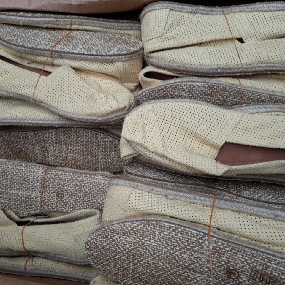 BOX OF APPROX 36 UNBRANDED SLIP ON SANDALS IN YELLOW PUNCH - SIZE 6