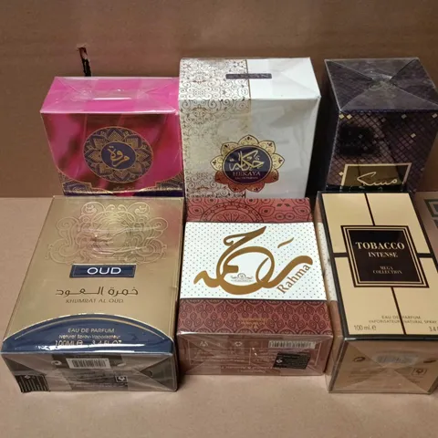 APPROXIMATELY 15 ASSORTED BOXED FRAGRANCES TO INCLUDE TOBACCO INTENSE EAU DE PARFUM, NUSUK MUSKY ROSE, FAAN HEKAYA, ETC - COLLECTION ONLY