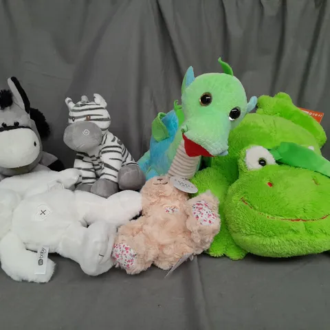 BOX OF ASSORTED PLUSH SOFT TEDDIES