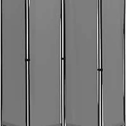 BOXED COSTWAY 4 PANEL FOLDING ROOM DIVIDER, FREESTANDING WALL PRIVACY SCREEN PROTECTOR WITH DETACHABLE CLOTH, HOME LIVING ROOM BEDROOM OFFICE PARAVENT PARTITION SEPARATOR (GREY)