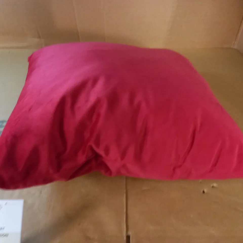 M&S RED VELVET CUSHION - 45X45CM