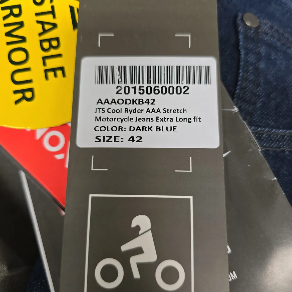 JTS COOL RYDER AAA STRETCH MOTORCYCLE JEANS – DARK BLUE, SIZE 42