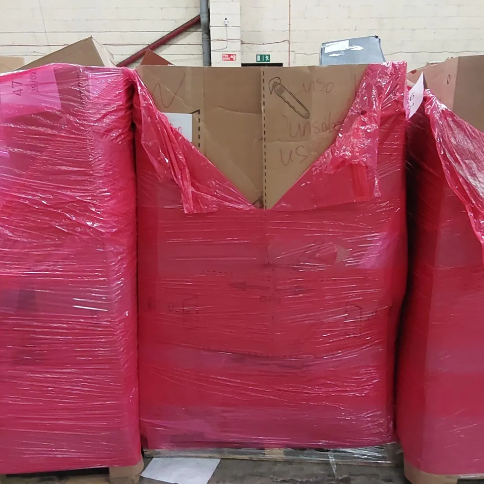 PALLET OF ASSORTED ITEMS INCLUDING: ROTARY DEHUMIDIFIER, ARTIFICIAL CHRISTMAS TREE, TOILET SEAT, PET BED, HANGING BASKETS 