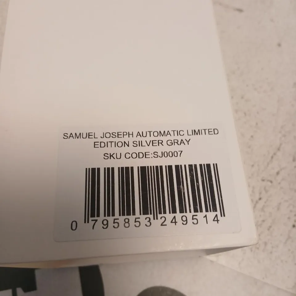 SAMUEL JOSEPH AUTOMATIC LIMITED EDITION SILVER GRAY WATCH – BOXED