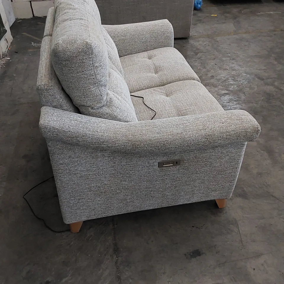 QUALITY G PLAN DESIGNER RILEY SMALL 2 SEATER ELECTRIC RECLINER SOFA IN KAMPALA FABRIC