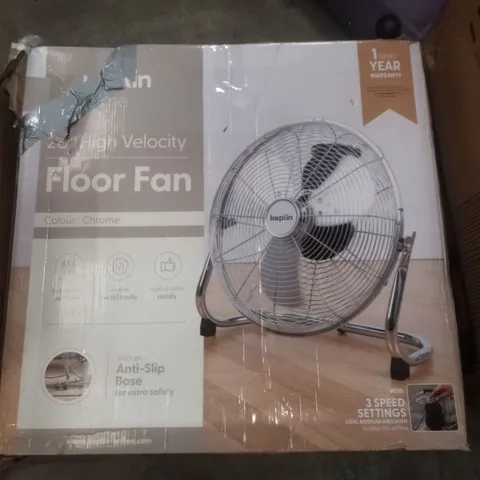 BOXED KEPLIN 20" HIGH VELOCITY FLOOR FAN - CHROME