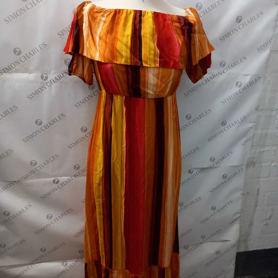 ROMAN RUFFLE BARDOT MAXI DRESS SIZE 8
