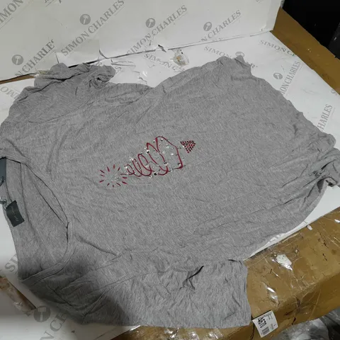 RUTH LANGSFORD CHRISTMAS TOP GREY SIZE 3XL