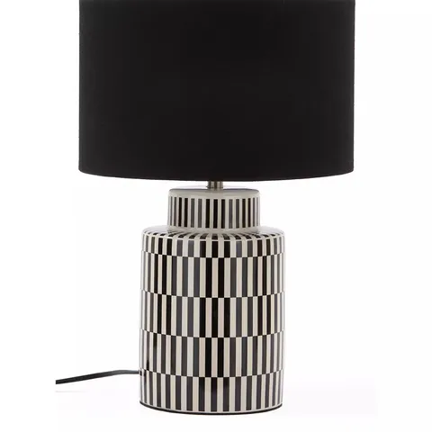 BOXED REAVA BLACK/WHITE TABLE LAMP