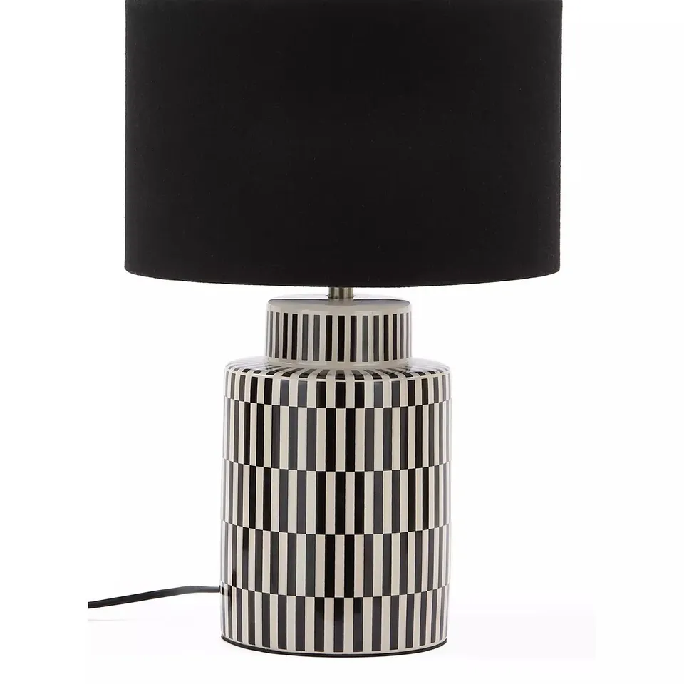 BOXED REAVA BLACK/WHITE TABLE LAMP