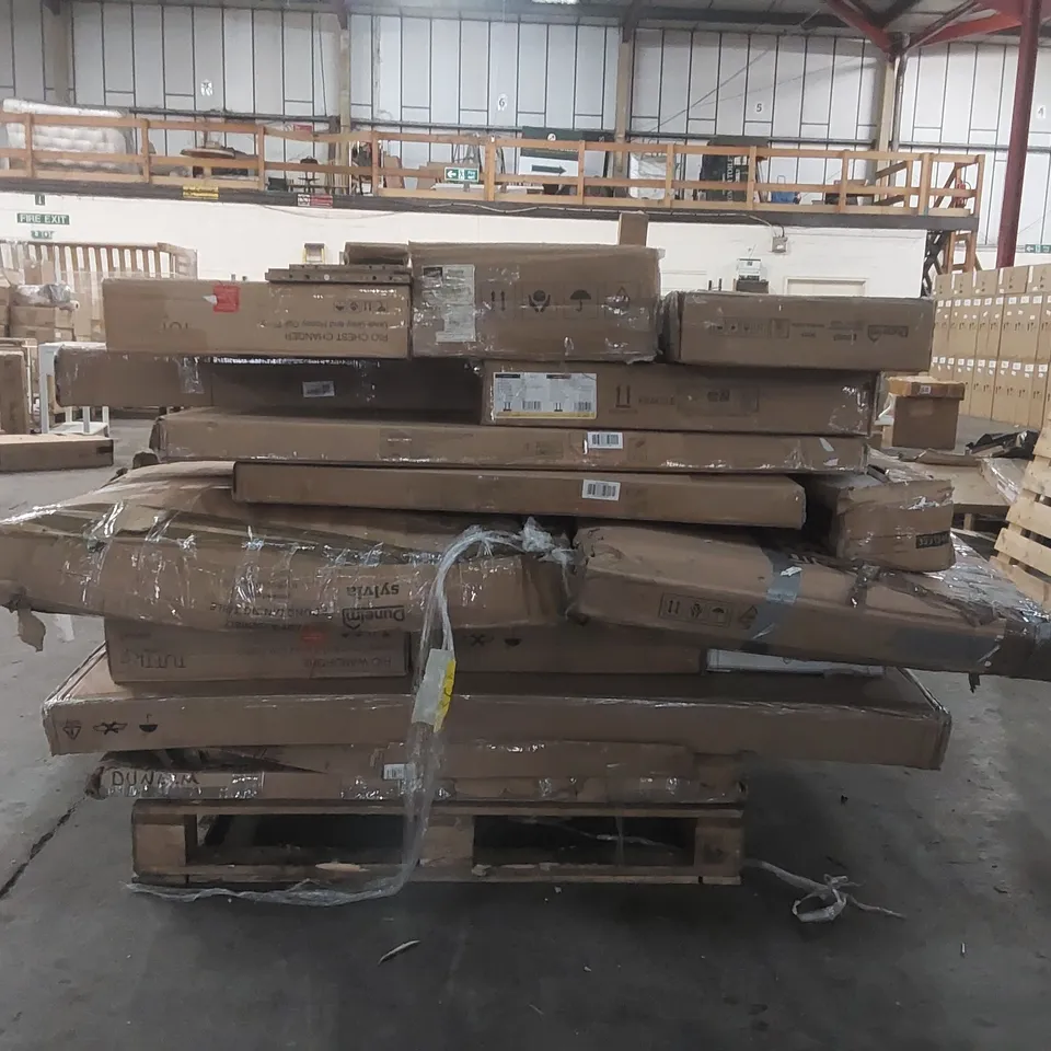PALLET CONTAINING A VERY LARGE QUANTITY OF ASSORTED DESIGNER FURNITURE PARTS