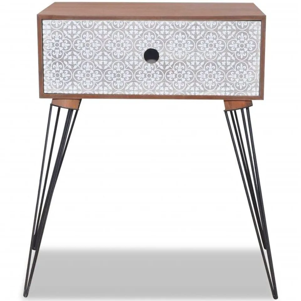 BOXED GERBER 1 DRAWER BEDSIDE TABLE