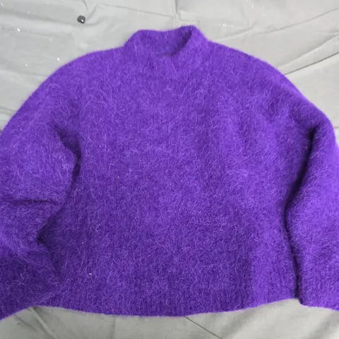 SUPERDRY ALPACA BLEND KNIT JUMPER – PURPLE – UK 14 (US 10, EU 42)