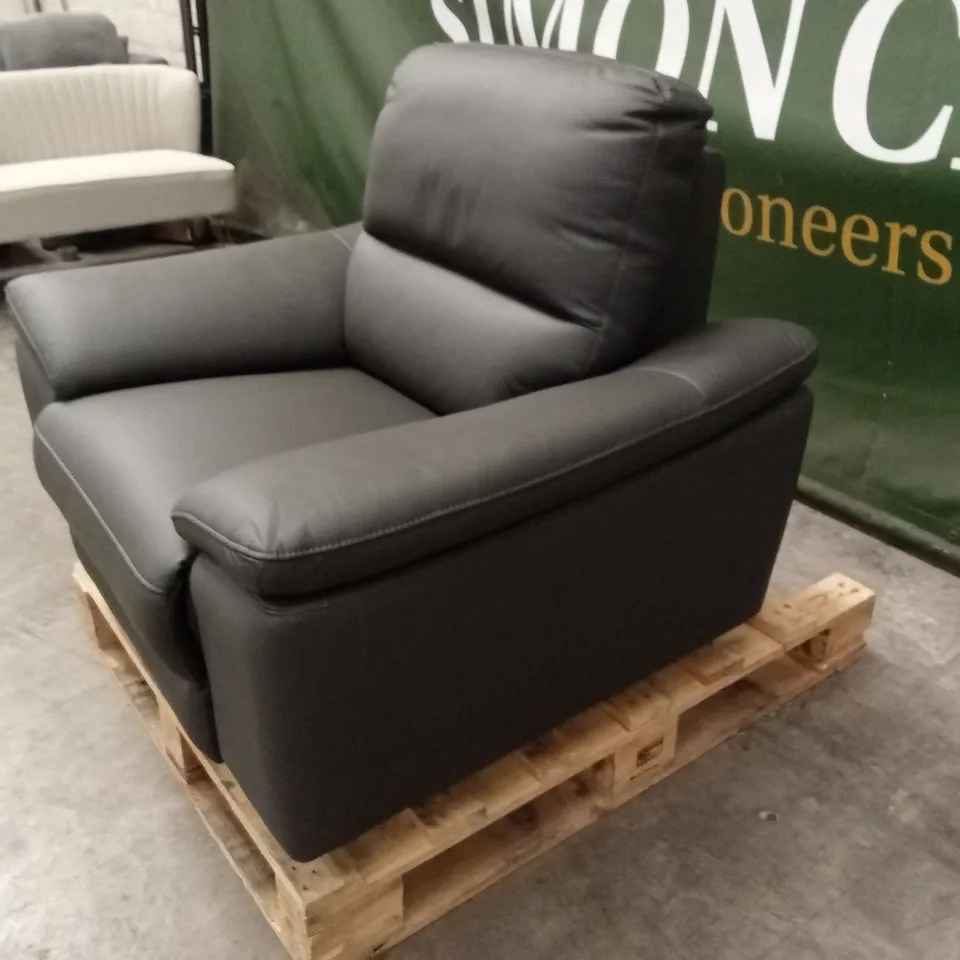PAVILION LEATHER/FAUX LEATHER POWER RECLINER ARMCHAIR - CHARCOAL RRP £829