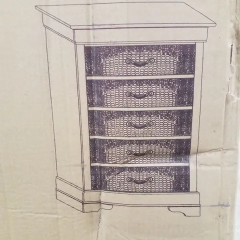 BOXED GLORY FURNITURE CHEST OF 5 DRAWERS - CHARCOAL