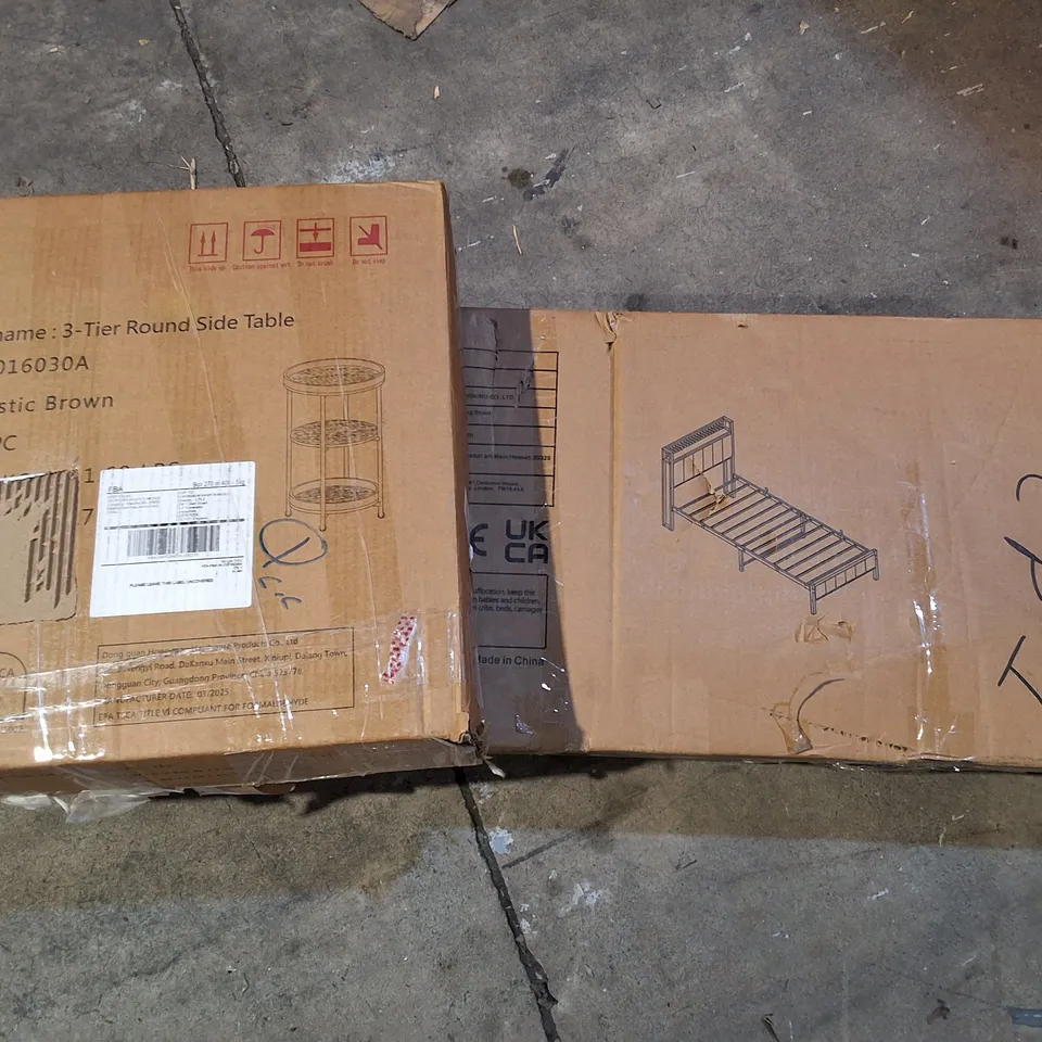 PALLET OF ASSORTED HOUSEHOLD ITEMS TO INCLUDE BAGGED AND ROLLED MATTRESSES, FAN LIGHT AND BED FRAME