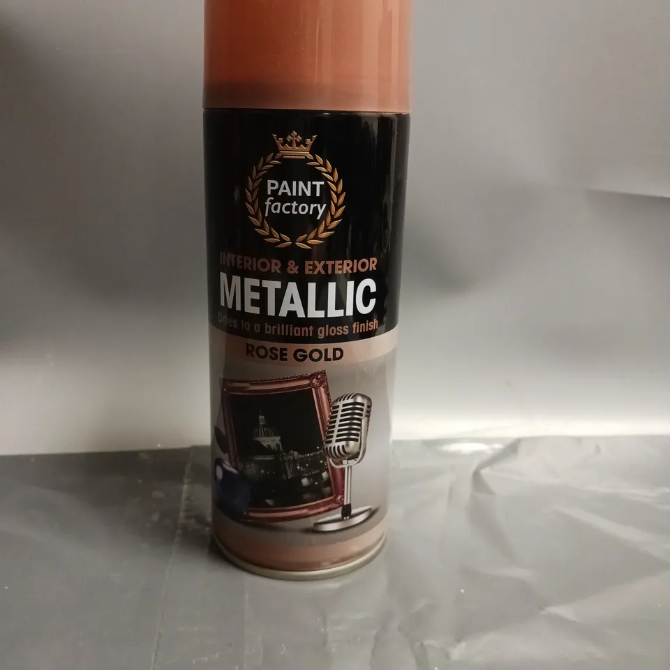 LOT OF 12 PAINT FACTORY METALLIC ROSE GOLD SPRAY PAINT 400ML PER CAN
