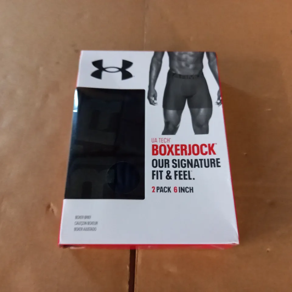 UA TECH BOXERJOCK 2-PACK IN BLACK - LG/G
