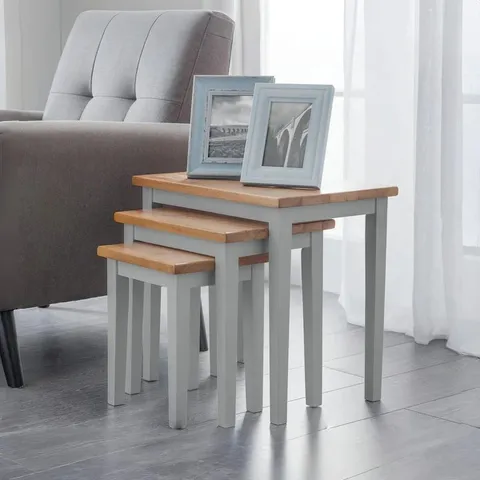 BOXED CLEO NEST OF TABLES - NATURAL OAK + GREY (1 BOX)