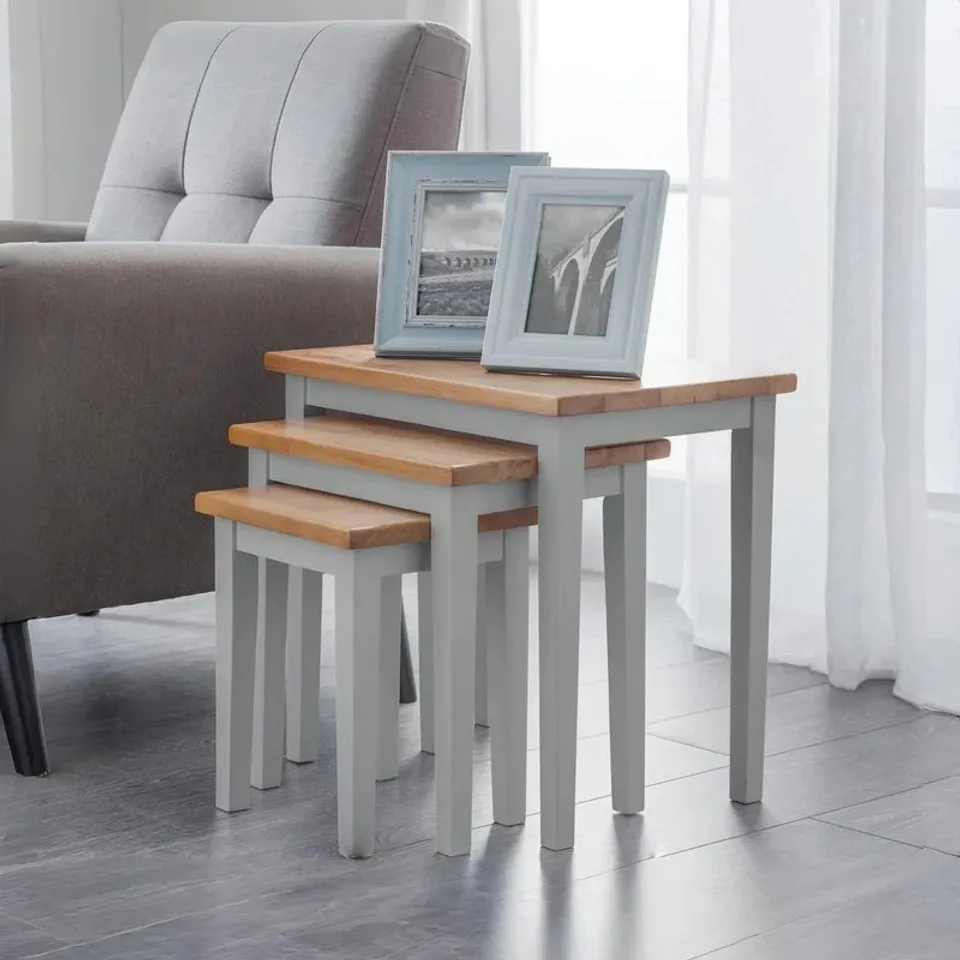 BOXED CLEO NEST OF TABLES - NATURAL OAK + GREY (1 BOX)