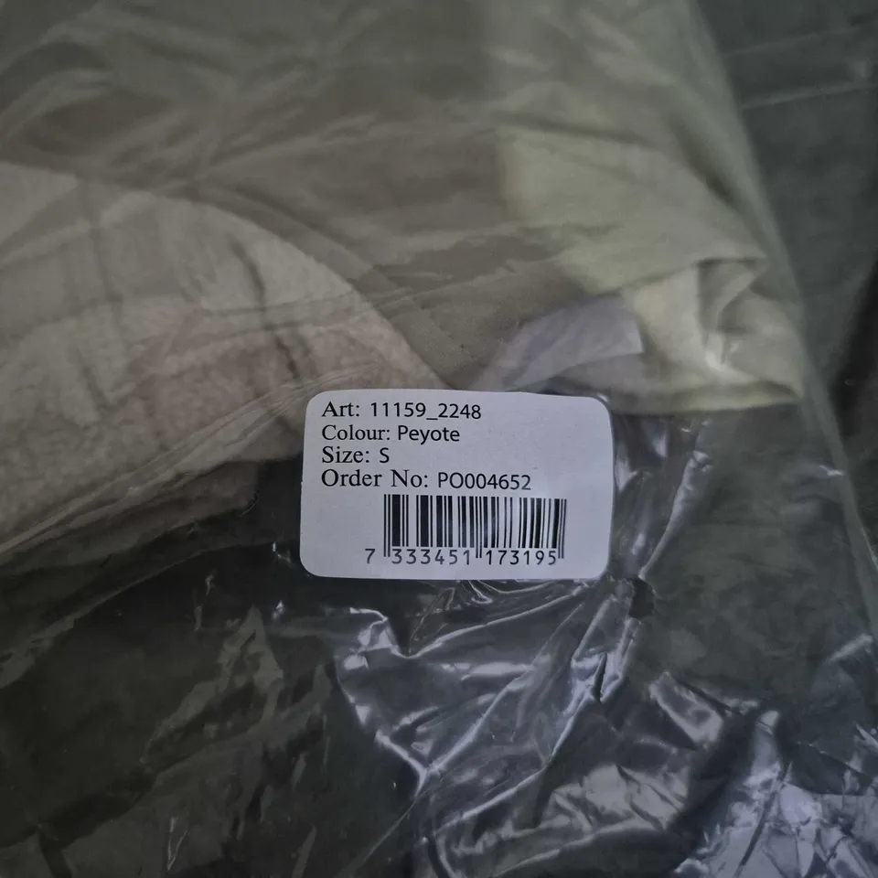 RVRC FLEECE ZIP UP TOP, COLOUR PEYOTE, SIZE SMALL. BAGGED