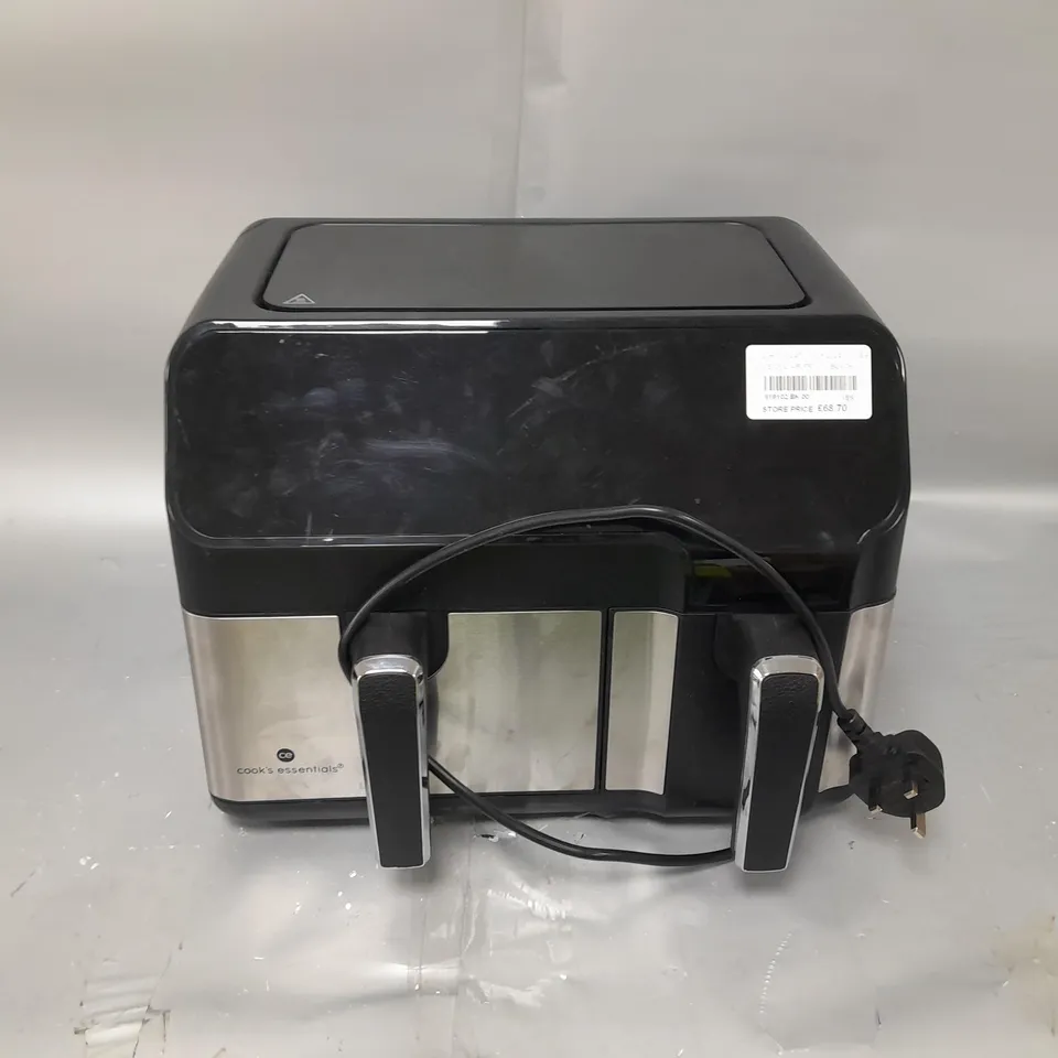 BOXED COOK'S ESSENTIALS 7.7L DUAL AIR FRYER IN BLACK