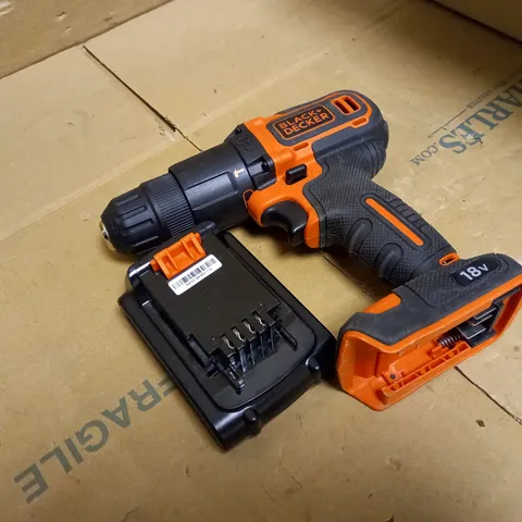 BLACK+DECKER 18 V CORDLESS 2-GEAR COMBI HAMMER DRILL POWER TOOL