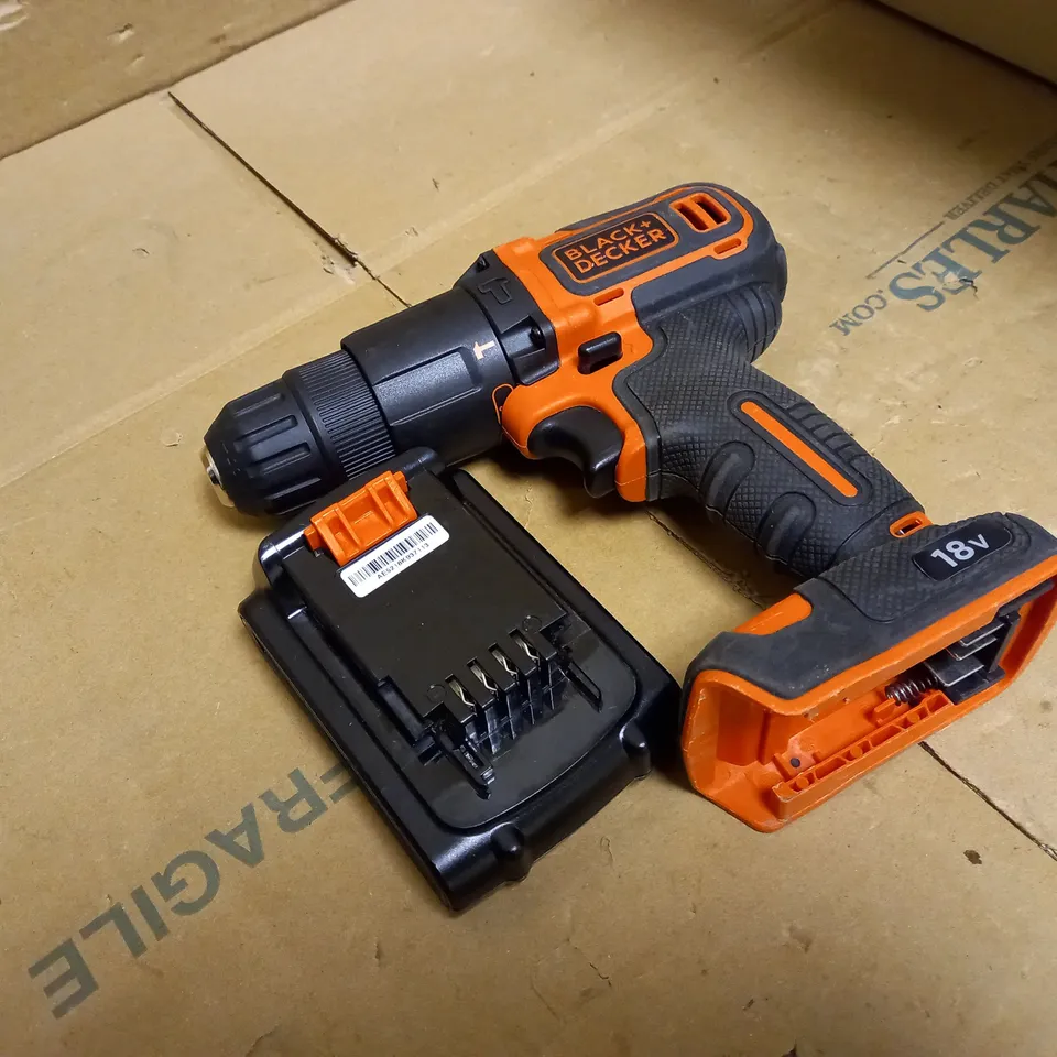 BLACK+DECKER 18 V CORDLESS 2-GEAR COMBI HAMMER DRILL POWER TOOL 