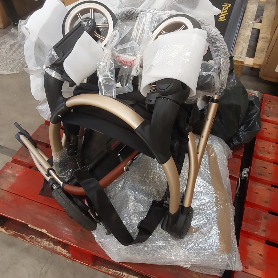 PALLET OF ASSORTED INCOMPLETE PRAM/STROLLER PARTS 