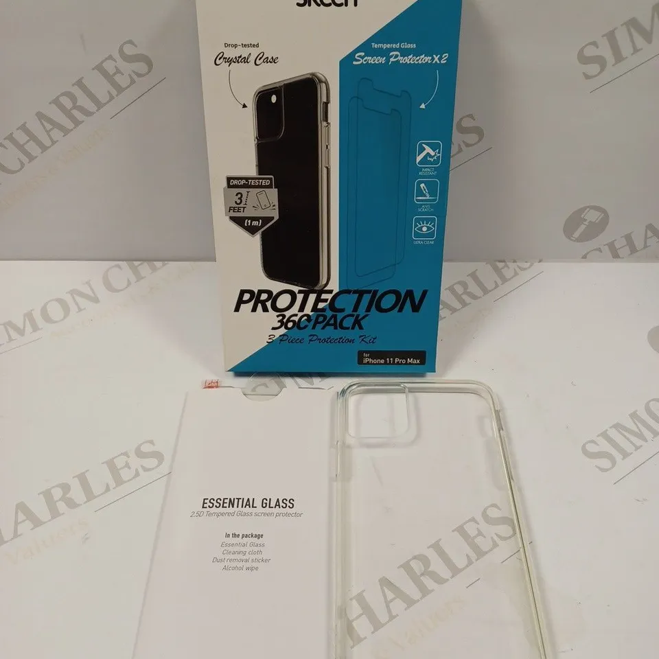 SKECH PROTECTION 360 PACK CASE AND SCREEN PROTECTOR FOR IPHONE 11 - CLEAR