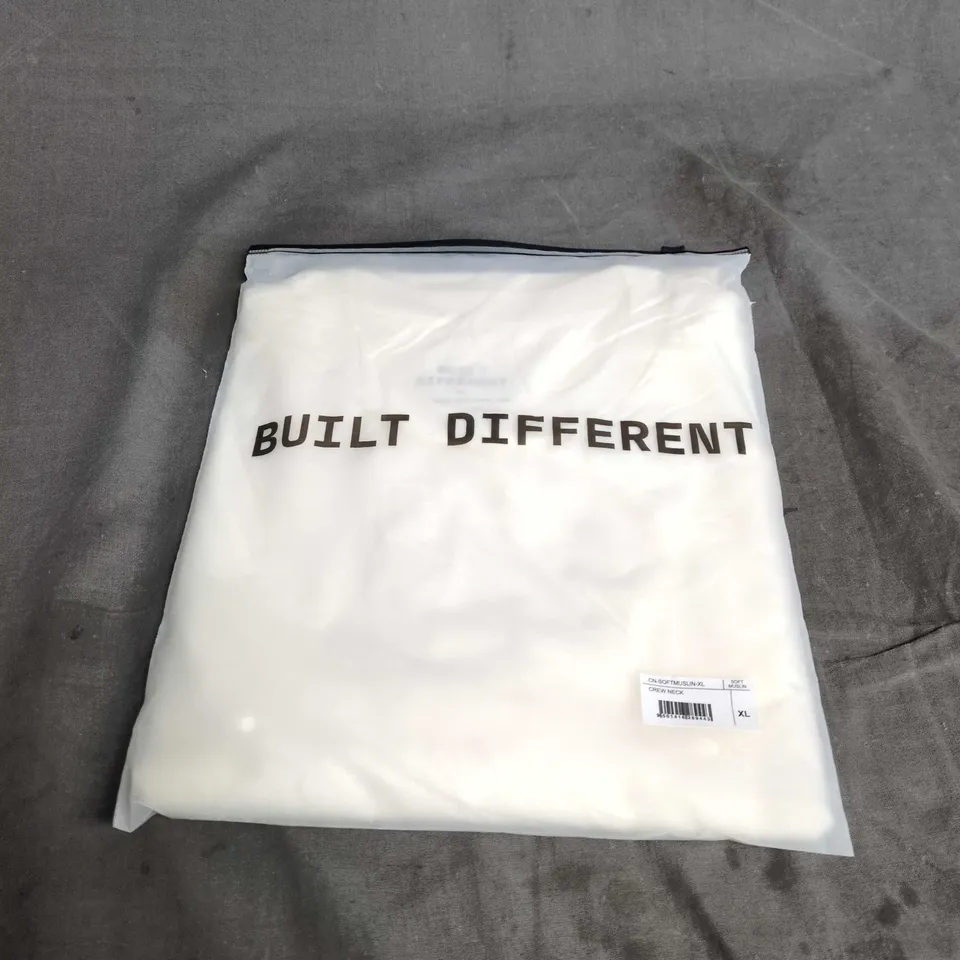 BUILT DIFFERENT SOFT MUSLIN CREW NECK T-SHIRT – XL