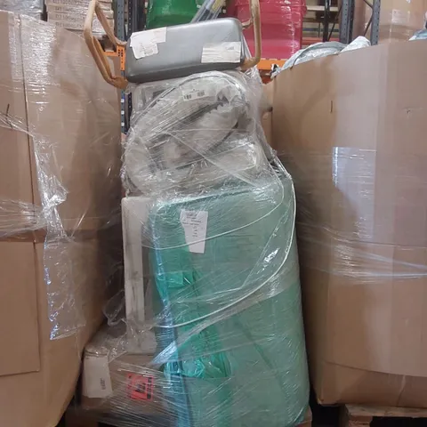 PALLET OF ASSORTED ITEMS INCLUDING: MATTRESSES, CLOTHES HANGER, STOOL ECT