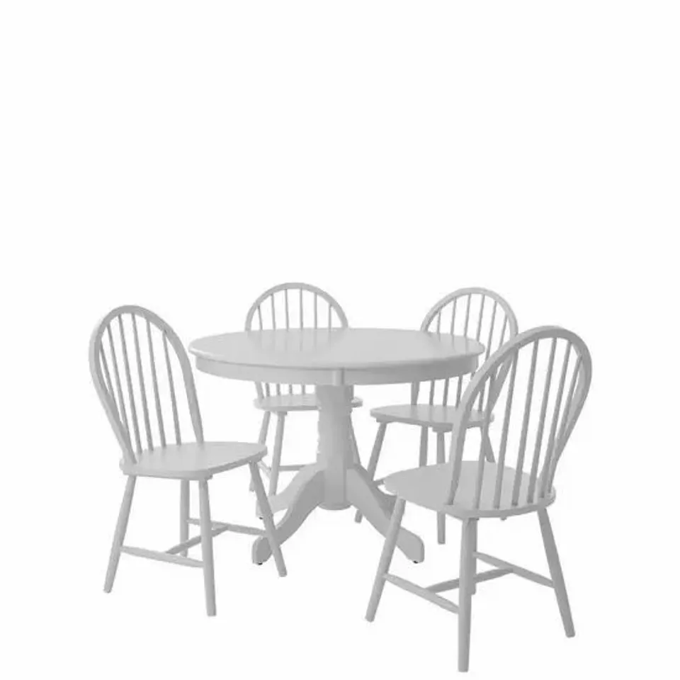 ACE 106 CM ROUND DINING TABLE WITH SET OF DAISY CHAIRS - WHITE - (BOX 3 OF 3 ONLY) (1 BOX ONLY)
