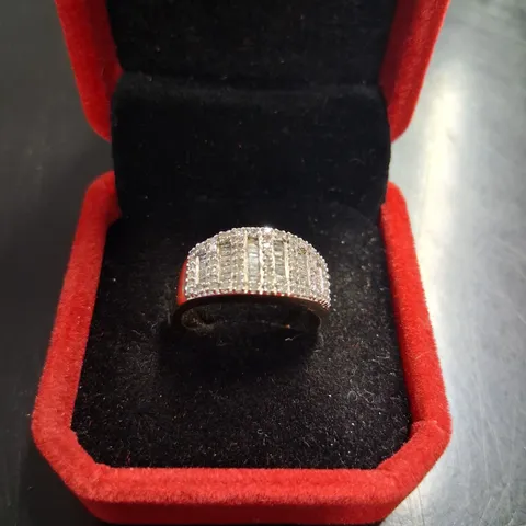 9CT GOLD DRESS RING SET WITH NATURAL DIAMONDS